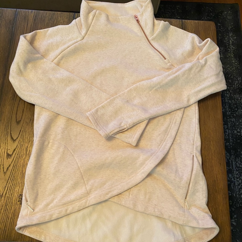 Oatmeal Rose Gold Athleta Cozy Karma Asym Sweater
